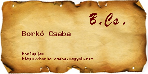 Borkó Csaba névjegykártya