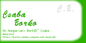 csaba borko business card